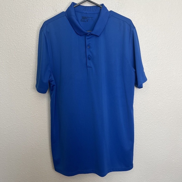 Nike Golf Dri Fit Standard Fit Royal Blue Polo Size Large - Picture 1 of 8